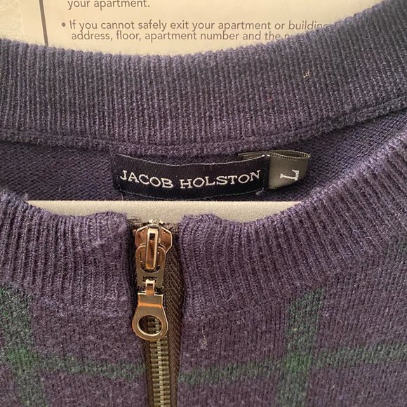 Jacob Holston Argyle Zip-up Sweater - Picture 2 of 2